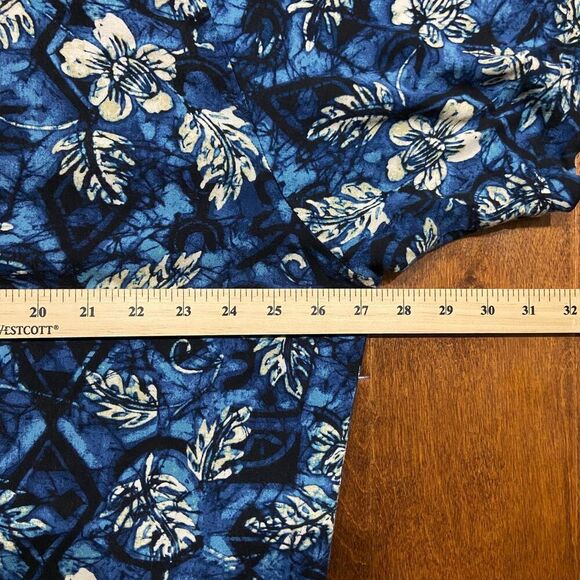 Natural Issue Vintage 90s Hawaiian Navy White Button Front Shirt Men's Size XL - Picture 8 of 9